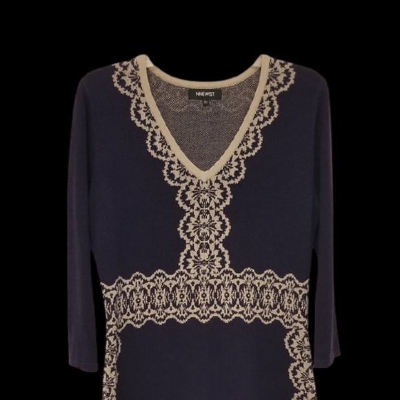Nine West Dresses & Skirts - Nine West L Knit Dress Lightweight Purple Beige